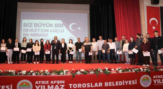 Toroslarda depremde fedakarca çalışan personele teşekkür belgesi