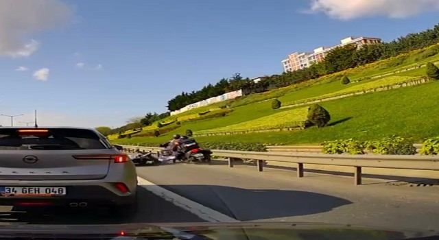 Ümraniyede hatalı sollama kazaya neden oldu