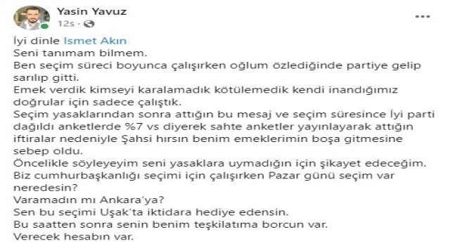 Uşakta Millet İttifakında derin çatlak