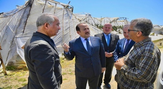 Vali Pehlivan, hortum felaketi yaşayan Anamurda incelemelerde bulundu