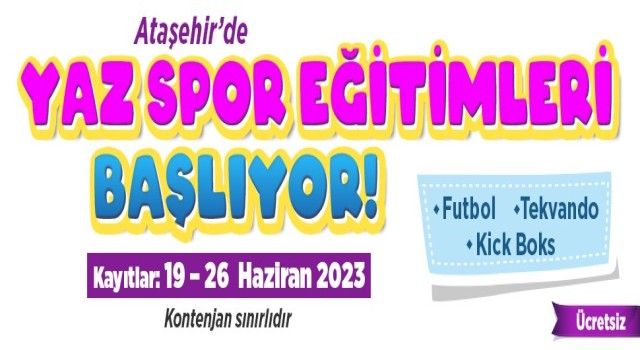 Ataşehirde yaz spor eğitimleri başlıyor