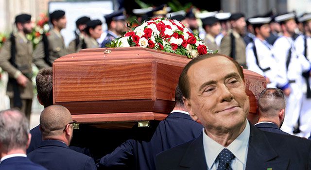Eski Başbakanlardan Silvio Berlusconi son yolculuğuna uğurlanıyor