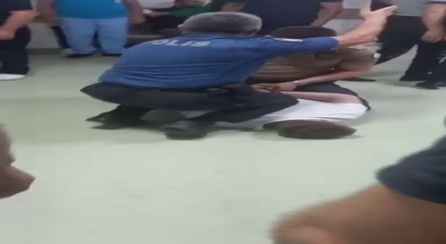 Hastaneyi birbirine katan alkollü şahsı polis böyle etkisiz hale getirdi