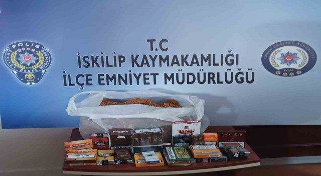 İskilipte kaçak sigara ve tütün ele geçirildi