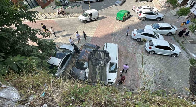İstanbulda feci kaza: Araç kullanmayı öğrenirken, pedalları karıştırdı 10 metreden aşağıya uçtu