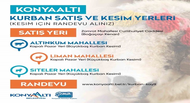Konyaaltında randevulu ücretsiz kurban kesimi