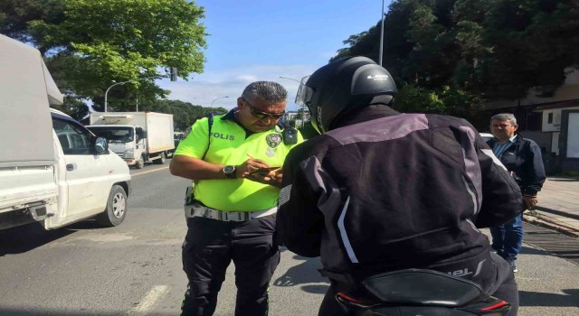 Orduda motosiklet sürücülerine 1 saatlik denetimde 10 bin 449 lira ceza
