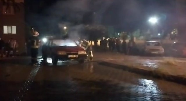 Tavşanlıda araç yangını