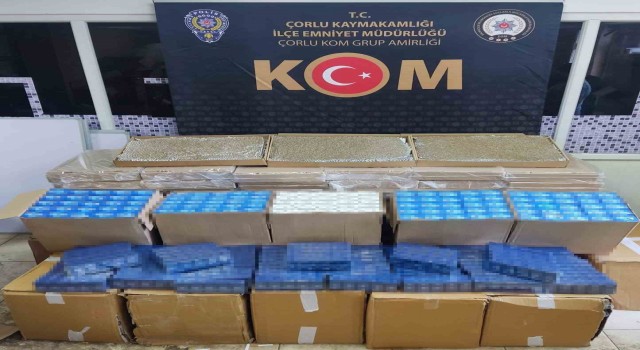 Tekirdağda 1 milyona yakın makaron ele geçirildi