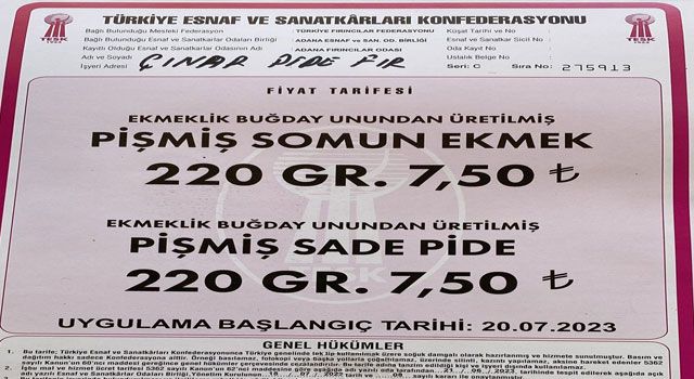 Adana’da ekmeğe zam kapıda