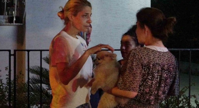 Adanada korkutan yangın: Bir apartman sakini kucağında köpeğiyle dışarı çıktı