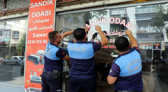 Akdeniz ilçesinde Arapça Tabelalar Kaldırılıyor