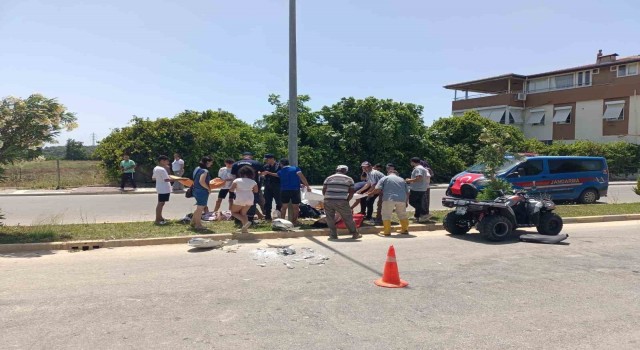 Belçikalı turistleri taşıyan ATV kontrolden çıkıp direğe çarpı:2 yaralı