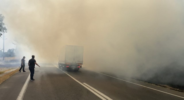 Edirnede arazi yangını: Huzurevindeki yaşlılar tahliye edildi