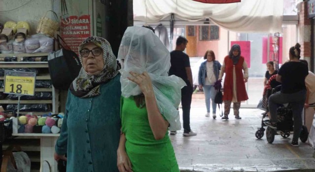 Edirnede kavurucu sıcak yerini yağmura bıraktı