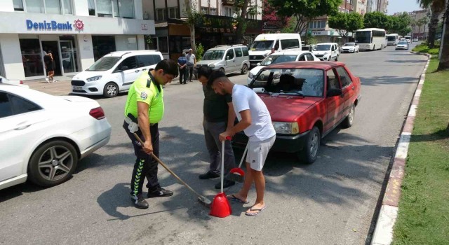 Otomobilin çarptığı yaya yaraladı