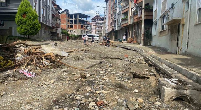 Selin tahrip ettiği Devrekte temizlik çalışmaları sürüyor