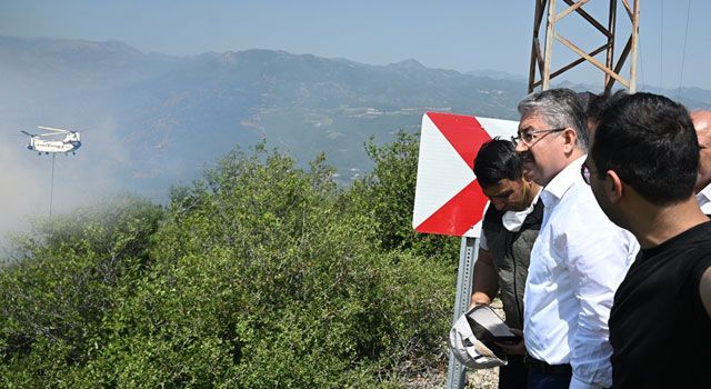 Vali Yılmaz, Orman Yangını Bölgesinde İncelemelerde Bulundu