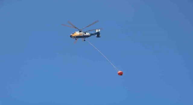Yangına 2 uçak, 9 helikopterle müdahale ediliyor