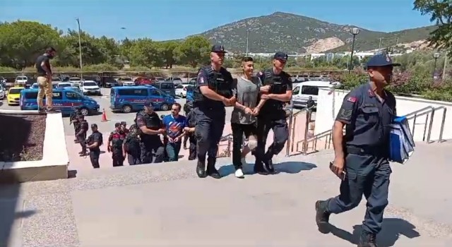 Bodrumda silahlı çalışmanın zanlıları adliyeye sevk edildi