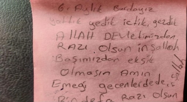 Depremzede vatandaşın yazdığı teşekkür notu duygulandırdı