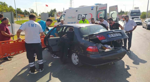 Kırklarelinde otomobiller çarpıştı: 1 yaralı