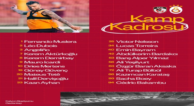 Galatasarayın kamp kadrosu belli oldu