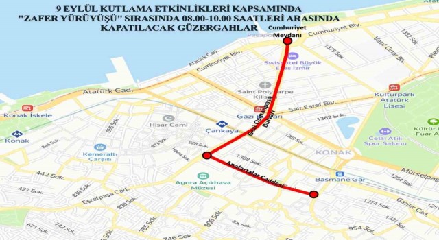 İzmirde bazı yollar geçici olarak trafiğe kapatılacak