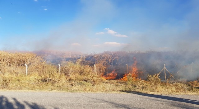 Kazı alanında korkutan yangın