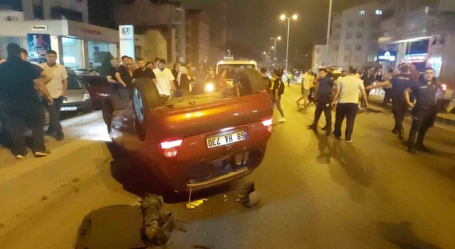 Kdz. Ereğlide otomobil takla attı: 2 yaralı