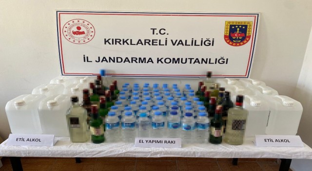 Kırklarelinde 140 litre kaçak içki ele geçirildi