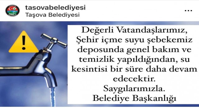 Taşovada şebeke suyu alarmı: 150den fazla kişi hastanelik oldu