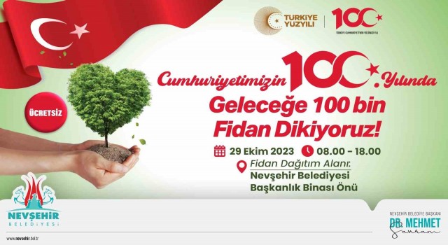 100. yılda100 bin fidan dağıtılacak