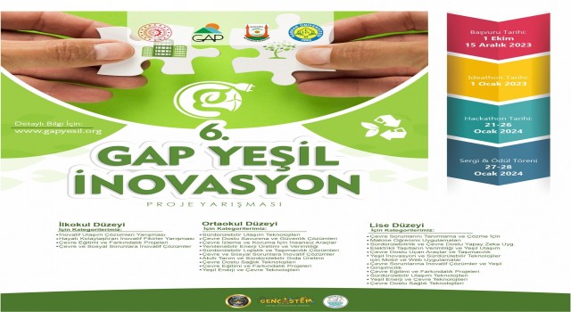 6ncı GAP Yeşil İnovasyon Proje Yarışması başvuruları başladı