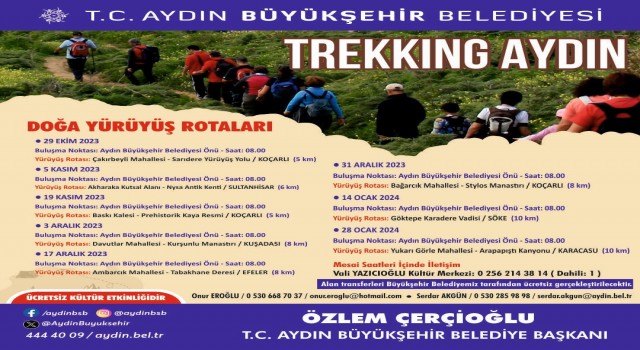 Aydın Büyükşehir Belediyesi doğaseverleri Trekking Aydın etkinliği ile buluşturuyor