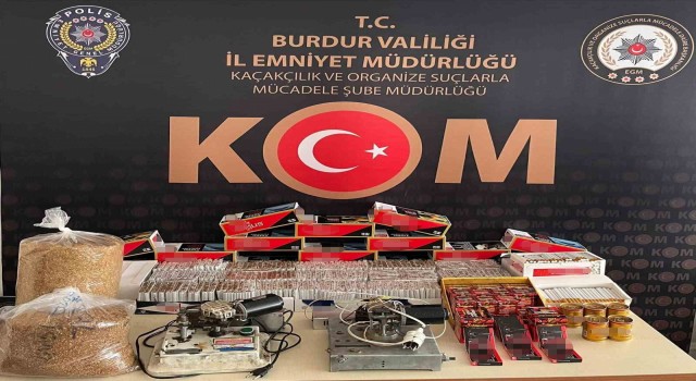 Burdurda kaçak sigara operasyonunda 4 bin 596 adet doldurulmuş makaron ele geçirildi