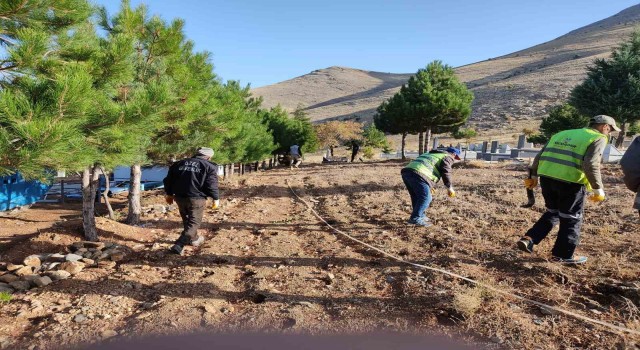 Doğanşehir Belediyesi 39 mahallede mezarlık temizliği yapıyor