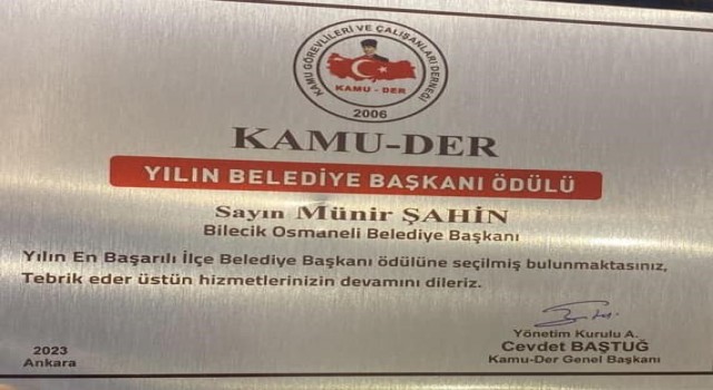 En iyi ilçe belediye başkanı ödülü takdim edildi