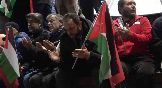 Gümüşhanede vatandaşlar Filistin için meydanlara çıktı