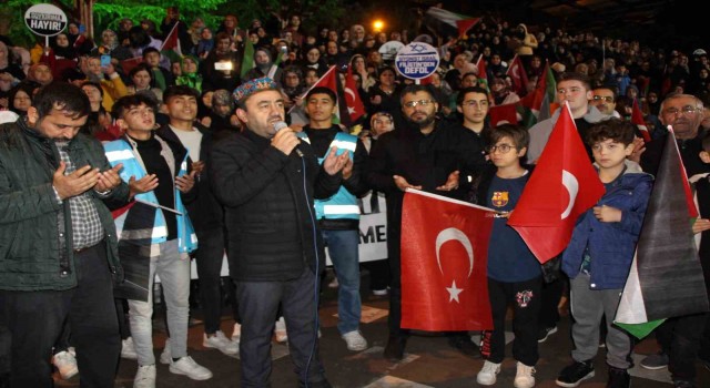 İsrailin Gazzedeki hastane saldırısı Amasyada protesto edildi