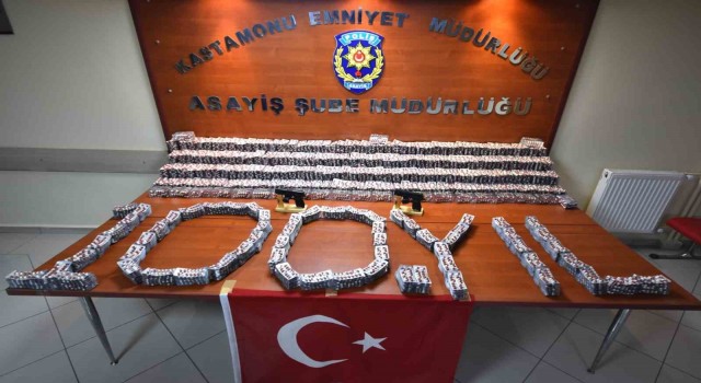 Kastamonuda kolilenmiş halde 67 bin adet uyuşturucu hap yakalandı