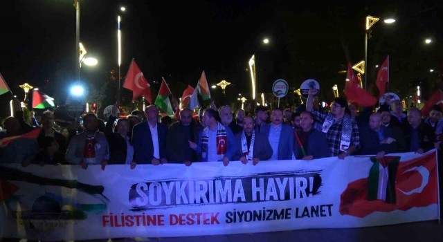 Kütahya'da Filistin'e destek siyonizm'e lanet mitingi