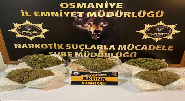Osmaniye'de 8 kilogram skunk ele geçirildi