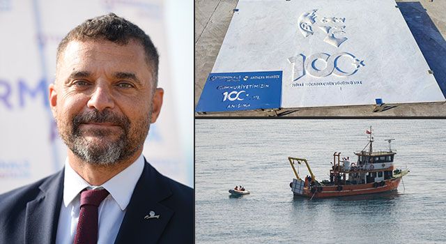 QTerminals Antalya, Cumhuriyet’in 100’üncü yılına özel denize anıt taşı indirdi
