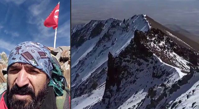 Sivaslı dağcı, 13 saatte tırmandığı 4 bin rakımlı zirveden İsrail'e seslendi