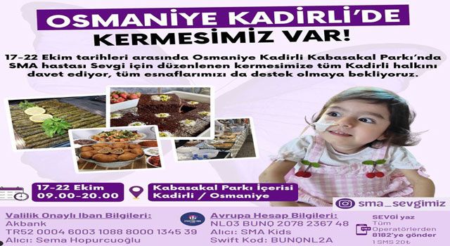 SMA hastası Sevgi için kermes düzenlenecek