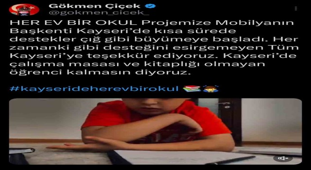 Vali Çiçek: “Her Ev Bir Okul Projesine destekler çığ gibi büyümeye başladı”