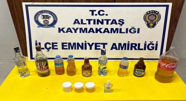 Altıntaşta sahte alkol operasyonu