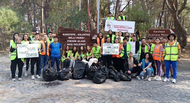 BESYO Öğrencileri Karatepe Aslantaş Milli Parkı'nı Temizledi