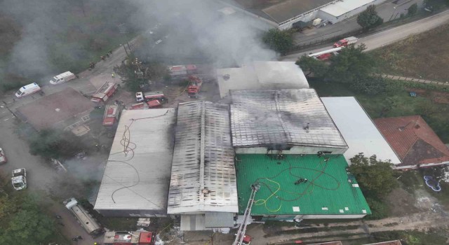 Bursada sünger imalat ve depolama tesisi alev alev yandı